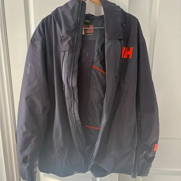 Helly Hansen Men's Dark Blue Jacket with Orange Details - Picture 2 of 9